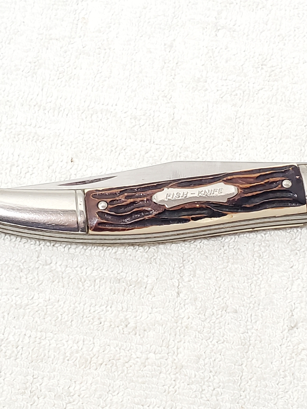 Vintage Colonial Folding Pocket Fishing Knife Texas Toothpick Style Made in USA